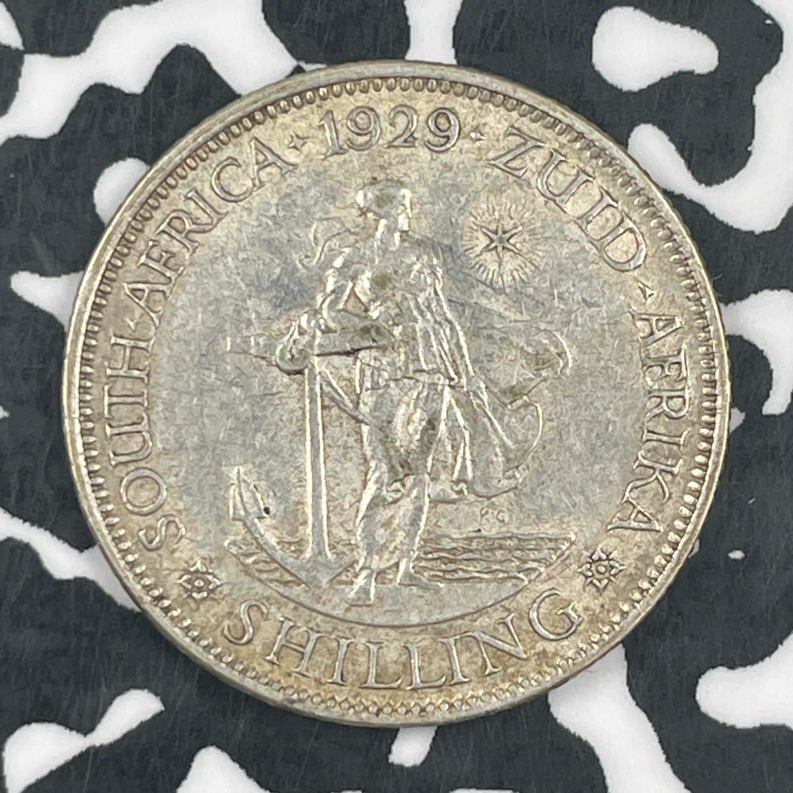 1929 South Africa 1 Shilling Lot#F7828 Silver! Nice!
