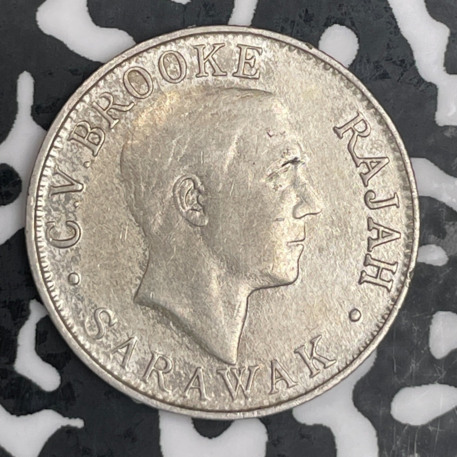 1927 Sarawak 20 Cents Lot#N0455 Silver! Old Cleaning