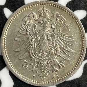 1875-J Germany 20 Pfennig Lot#D8856 Silver! High Grade! Beautiful!