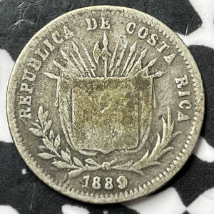 1889 Costa Rica 5 Centavos Lot#D7835 Silver!
