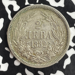 1882 Bulgaria 2 Leva Lot#T8139 Silver!