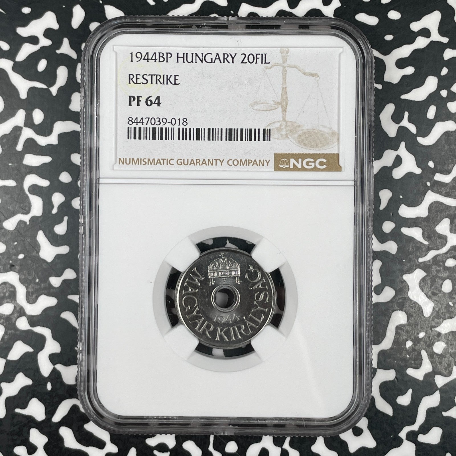 1944-BP Hungary 20 Filler NGC PR64 Lot#G3475 Choice UNC! Proof! Restrike