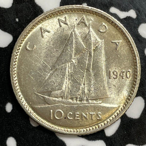 1940 Canada 10 Cents Lot#E5997 Silver! High Grade! Beautiful!