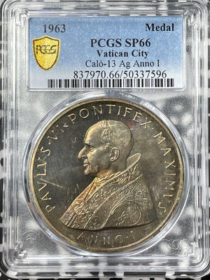 1963 Vatican City Pope Paul VI Coronation Medal PCGS SP63 Lot#G7956 Silver!