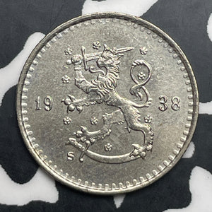 1938-S Finland 25 Pennia Lot#C0903 High Grade! Beautiful!