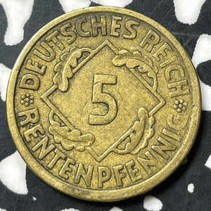 1924-A Germany 5 Rentenpfennig (Many Available) (1 Coin Only) KM#32