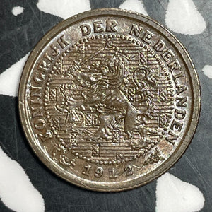 1912 Netherlands 1/2 Cent Half Cent Lot#T2885 High Grade! Beautiful!