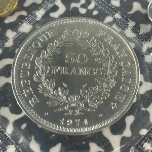 1974 France 9x Coin Mint Set Lot#B2398 Including Silver! With Case & C.O.A.