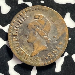 LAN 7-A (1798) France 1 Centime Lot#T9524