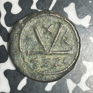 (582-602 AD) Byzantine Empire Maurice Tiberius 1/2 Follis Lot#T6114