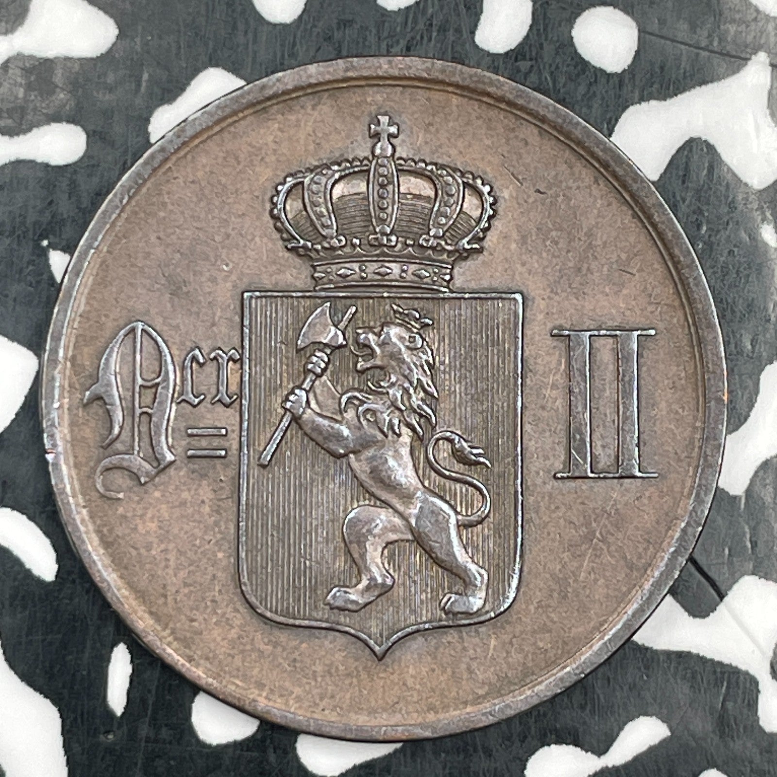 1876 Norway 5 Ore Lot#F9156 Nice!