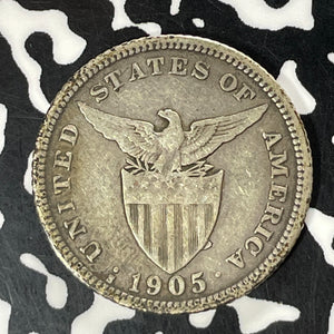 1905-S U.S. Philippines 20 Centavos Lot#T5247 Silver! Better Date
