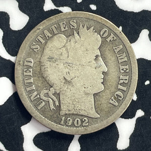 1902-S U.S. Barber Dime Lot#T9208 Silver!