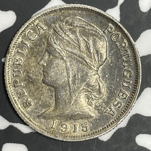 1915 Portugal 10 Centavos Lot#E6490 Silver!