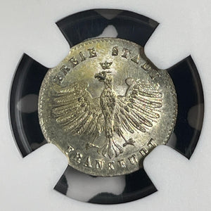 (1839) Germany Frankfurt City View 1 Kreuzer NGC MS66 Lot#G9886 Gem BU!