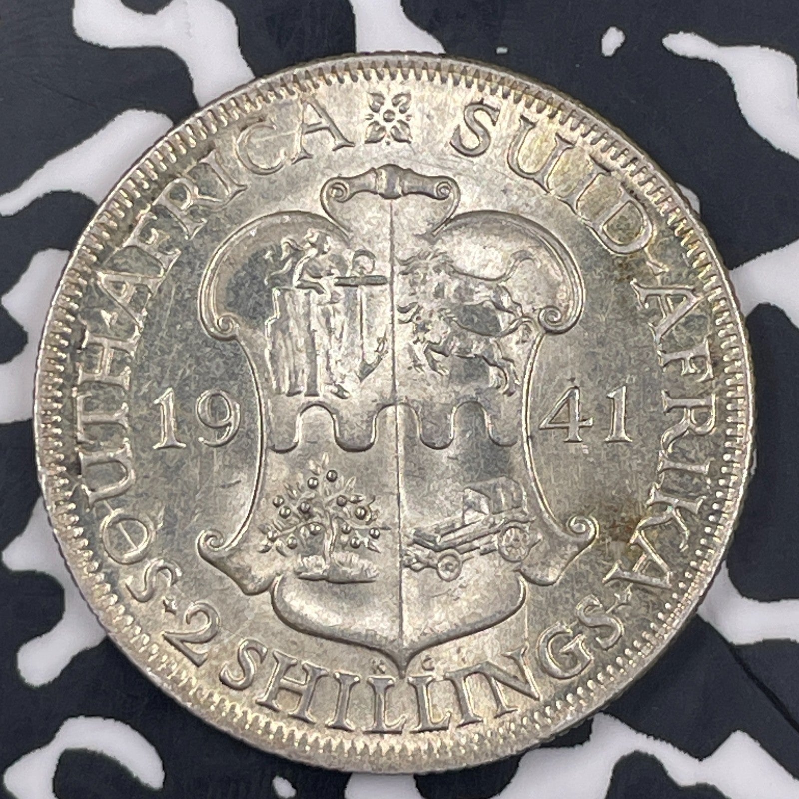1941 South Africa 2 Shillings Lot#C9172 Silver! High Grade! Beautiful!