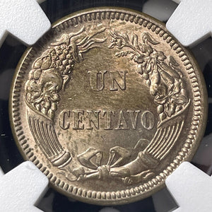 1863 Peru 1 Centavo NGC MS63 Lot#G9590 Choice UNC!