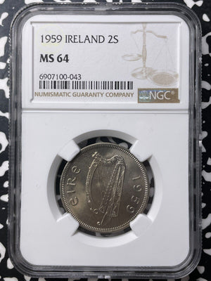 1959 Ireland 1 Florin NGC MS64 Lot#G8913 Choice UNC!