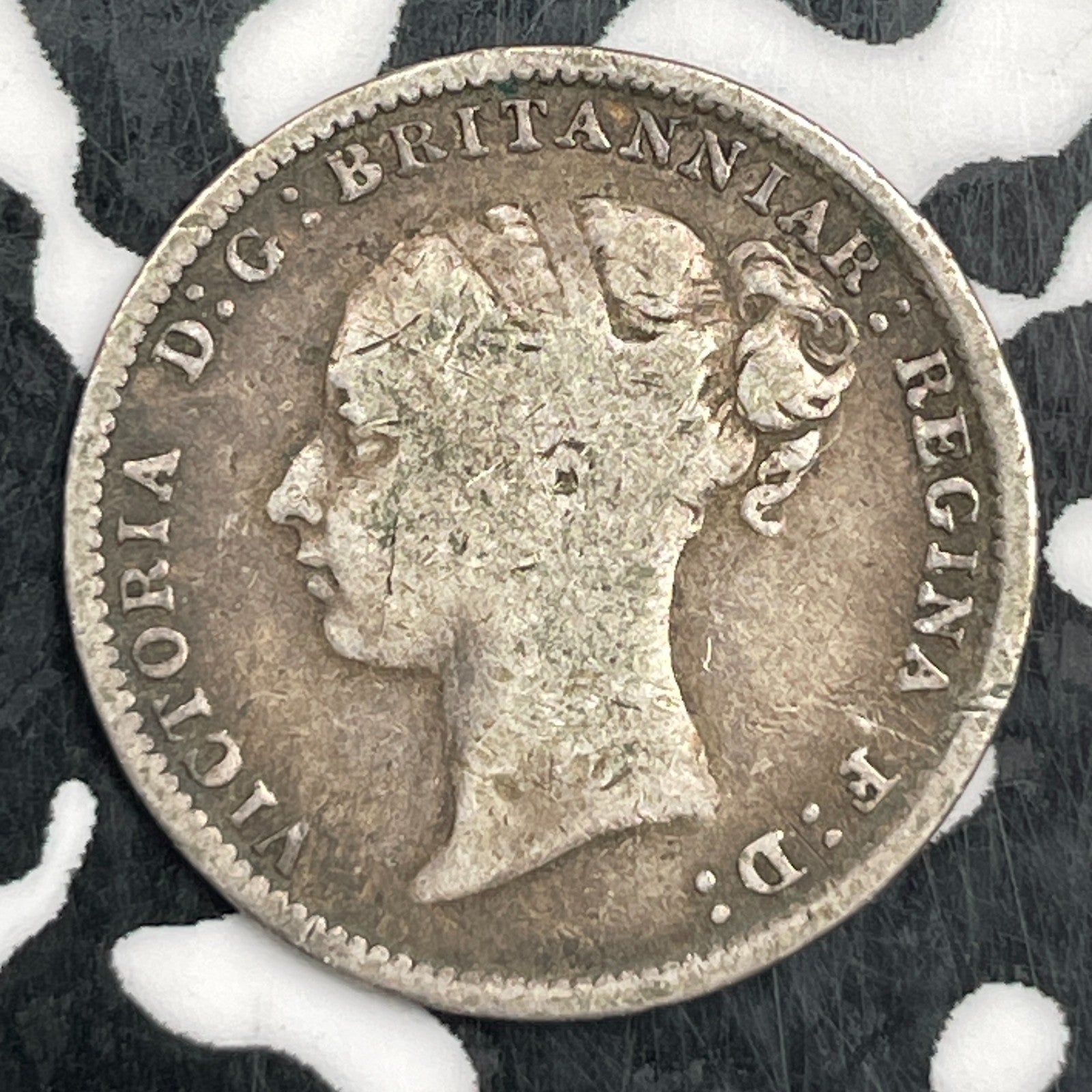 1886 Great Britain 3 Pence Threepence Lot#F5437 Silver!