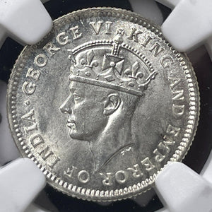 1938 British Guiana 4 Pence Fourpence NGC MS63 Lot#G7415 Silver! Choice UNC!