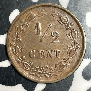 1885 Netherlands 1/2 Cent Half Cent Lot#T3253 Nice!