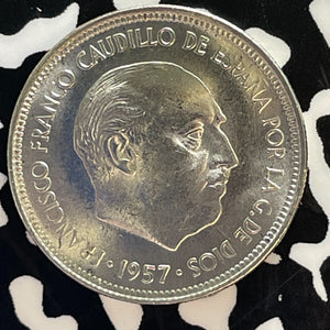 1957(59) Spain 25 Pesetas Lot#T3075 High Grade! Beautiful!