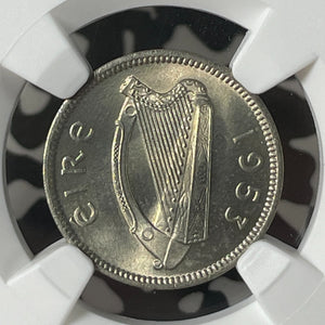 1953 Ireland 3 Pence Threepence NGC MS65 Lot#G281 Gem BU!