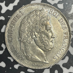 1842-W France 5 Francs Lot#JM9129 Large Silver! Nice!