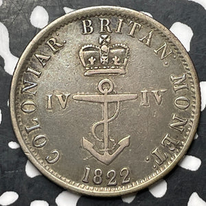 1822/1 British West Indies 1/4 Dollar Anchor Money Lot#JM9002 Silver!