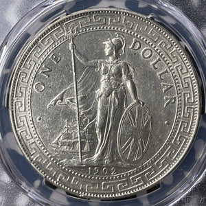 1902-B G.B./H.K. $1 Trade Dollar PCGS AU58 Lot#MK102 Silver! Prid-13