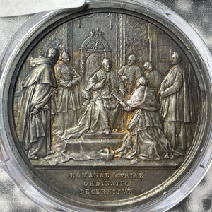 (1909) Vatican City Apostolic Constitution Medal PCGS SP62 Lot#G7957 Silver!