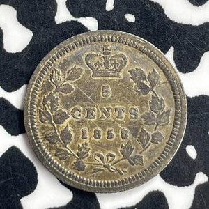 1858 Canada 5 Cents Lot#T7058 Silver!