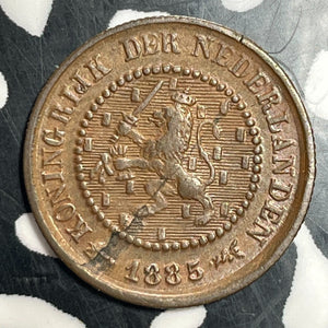1885 Netherlands 1/2 Cent Half Cent Lot#T3253 Nice!