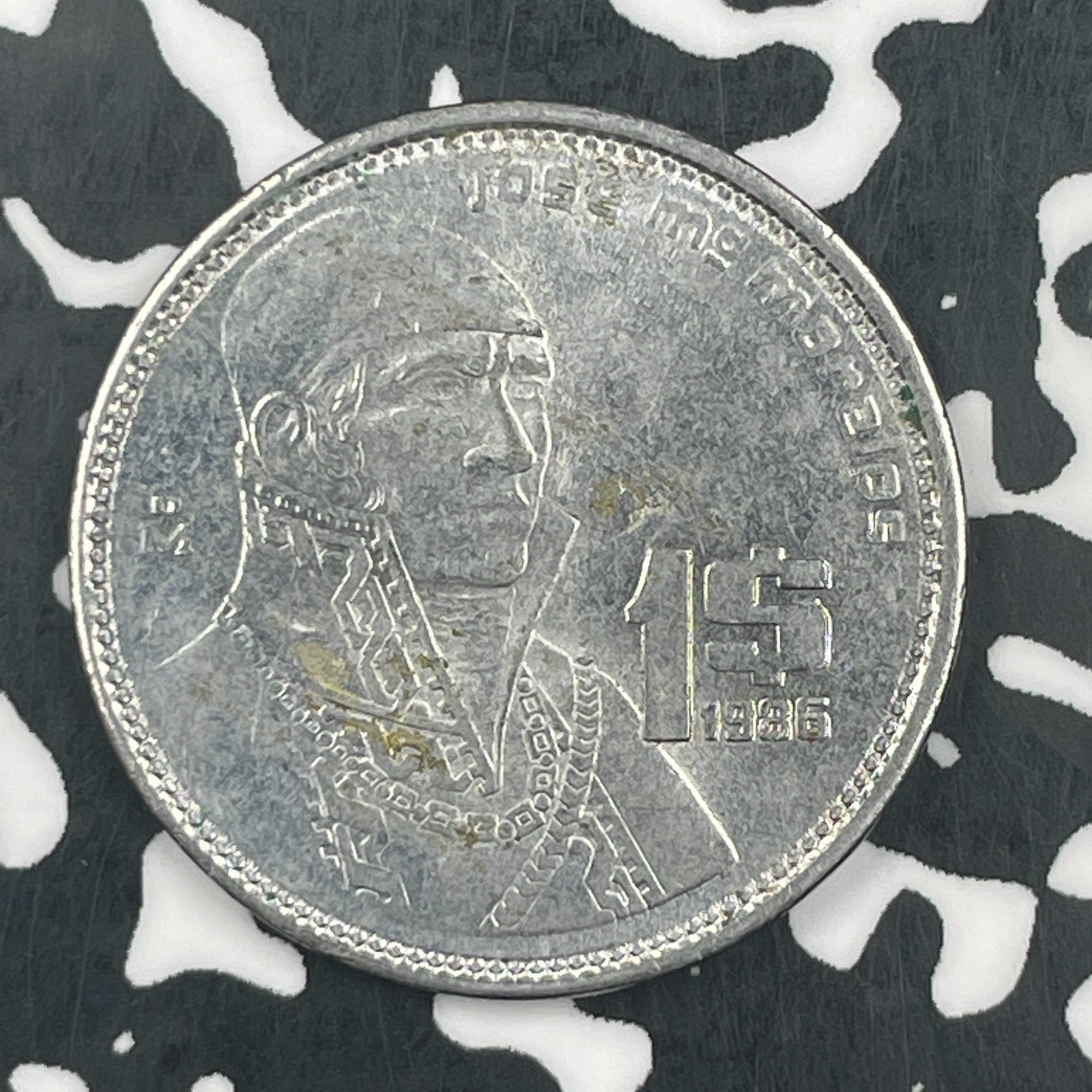 1986 Mexico Colorized 1 Peso Lot#F5847