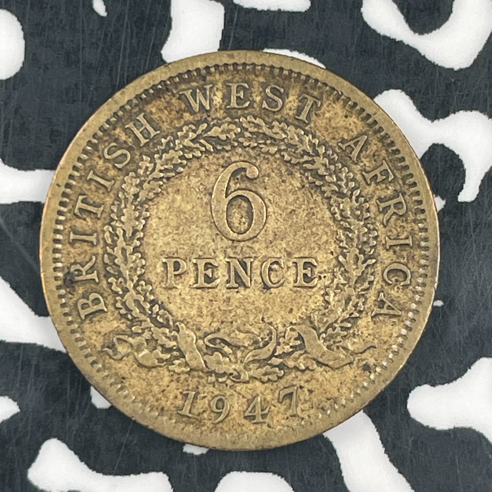 1947 British West Africa 6 Pence Sixpence Lot#F7788