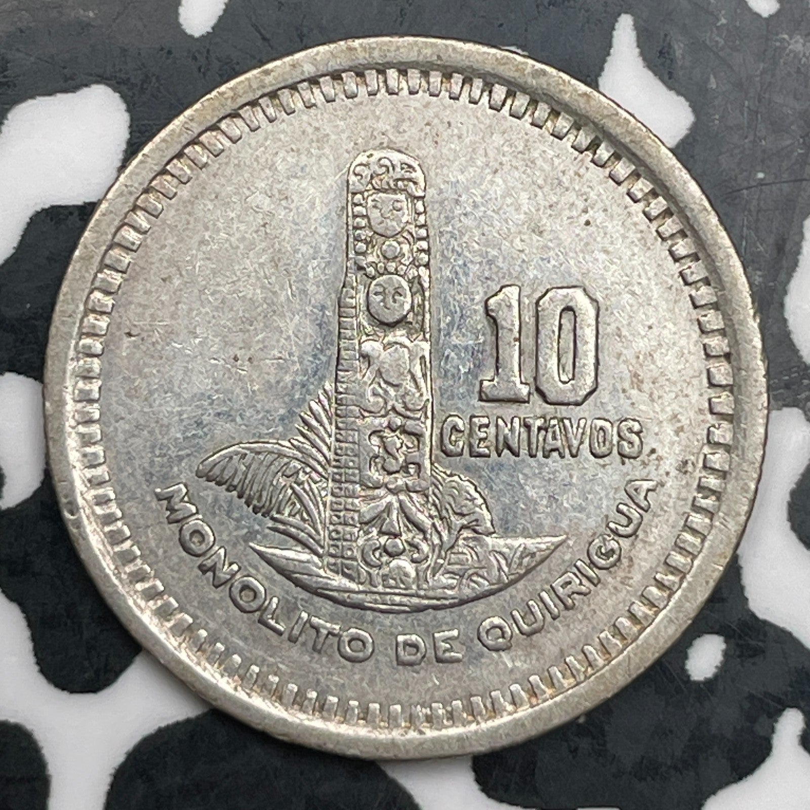 1949 Guatemala 10 Centavos Lot#F7935 Silver!