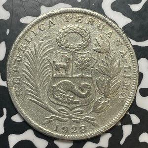 1928 Peru 1/2 Sol Half Sol Lot#T1708 Silver!