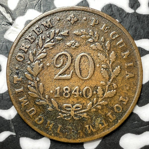 1840 Mozambique 20 Reis Lot#JM7253 Very Scarce!