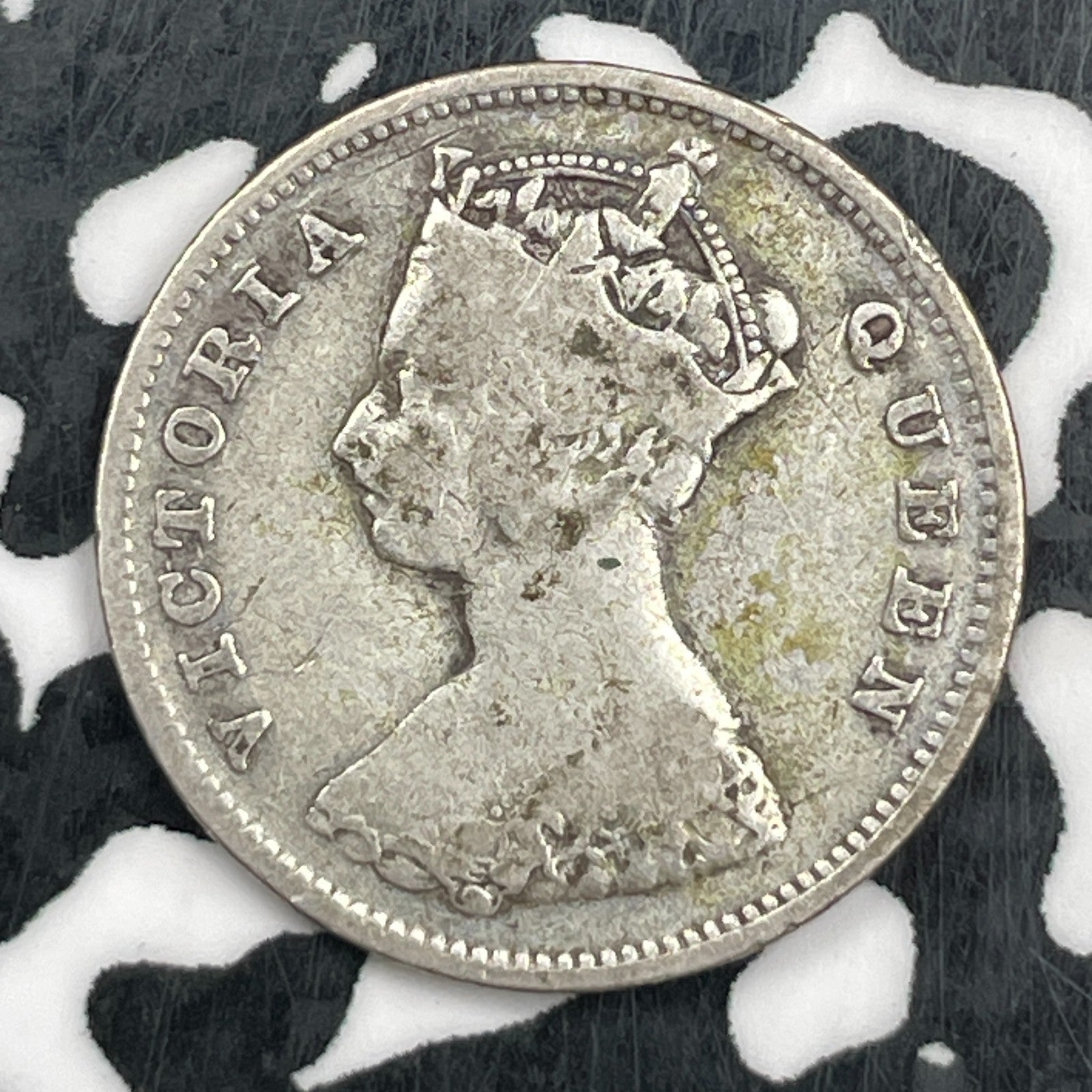 1898 Hong Kong 10 Cents Lot#F5435 Silver!