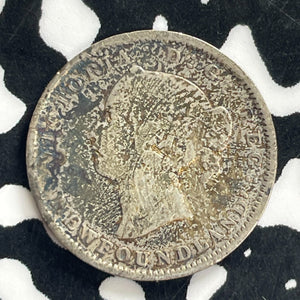 1896 Newfoundland 5 Cents Lot#C1236 Silver! Reverse Scratch