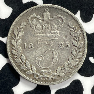 1885 Great Britain 3 Pence Threepence Lot#T9433 Silver!