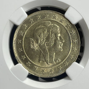 1924 Brazil 2000 Reis NGC MS62 Lot#G736 Silver! Nice UNC!