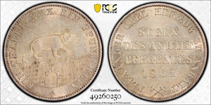 1862-A Germany Anhalt-Bernburg 1 Thaler PCGS AU58 Lot#G1080 Silver! KM#88