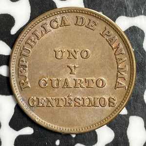 1940 Panama 1 1/4 Centesimos Lot#E6187 High Grade! Beautiful!