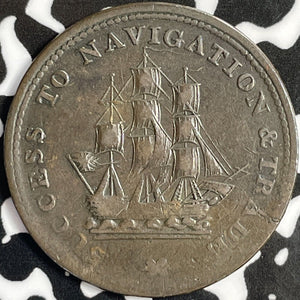 1815 Nova Scotia John Barry 1/2 Penny Half Penny Token Lot#D8965