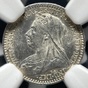 1901 G.B. 1 Maundy Penny NGC MS64 Lot#G7214 Silver! Choice UNC! 18,000 Minted