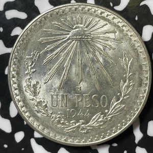 1944 Mexico 1 Peso Lot#E5024 Silver! High Grade! Beautiful!