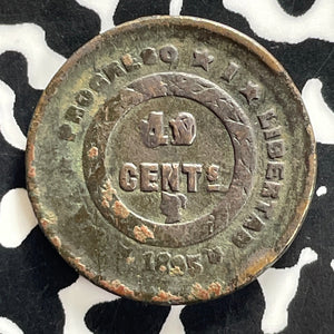 1895 Honduras 1 Centavo Lot#JM0185 Very Scarce! Corrosion, KM#61