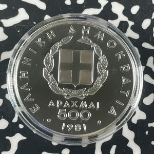 1982 Greece 3x Coin Olympics Proof Set Lot#B2388 Silver! With Case & C.O.A.