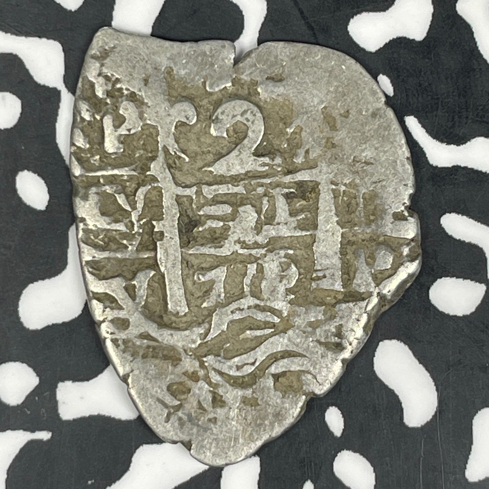 1719-P Y Bolivia Cob 2 Reales Lot#JM0751 Silver!